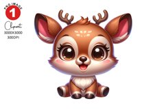 Cute Baby Deer Clipart, Animals Clipart Sublimation Product Image 1
