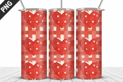 Red Plaid Tumbler Design | Valentine's Day Tumbler Wrap Product Image 4