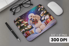 Winter Dog Christmas PNG, Icy Tree Mouse Pad Design Product Image 1