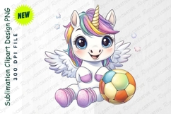 Cute Winged Unicorn Cartoon Character Holding Clipart Product Image 1