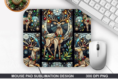 Derr Mouse Pad Sublimation, Christmas Mouse Pad PNG Design Product Image 1