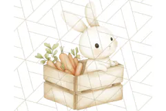 Spring Bunnies PNG Watercolor Bunny Clipart, Pastel Easter Product Image 3