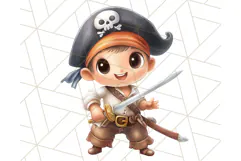 Cartoon Pirate Kids and Animals PNG Clipart for Fun Designs Product Image 3