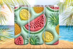 3D Puff watermelon Summer Tumbler Wrap PNG Sublimation Product Image 1