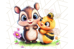 Cute Animal Friends Clipart PNG, Bright Spring Animal Duos Product Image 3