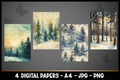 4 Winter Digital Papers I Christmas Junk Journal Pages Product Image 2