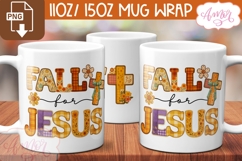Christian mug wrap PNG for sublimation, Fall for Jesus mug Product Image 3