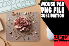 Whimsical Mouse Pad Design Sublimation, 3D Flower Product Image 1