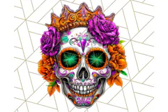 Bright Sugar Skull PNG Clipart, Halloween Colorful Skull Png Product Image 3