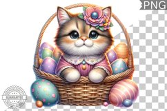 Easter Cat Sublimation - Easter Clipart PNG Design Product Image 1
