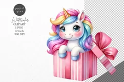 Christmas clipart, Unicorn clipart, Winter clipart Product Image 1