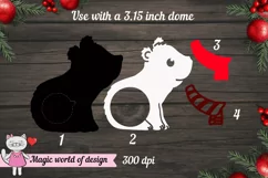 Polar Bear Candy dome Ornament svg, 3d svg cut file Product Image 3
