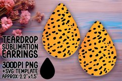 Colorful Leopard Art Teardrop Earring Wrap Gradient PNG Product Image 1