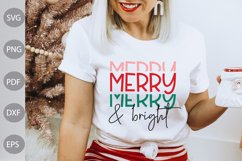 Merry and Bright - Christmas Quote SVG Design Product Image 1