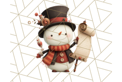 Snowman Family Clipart PNG Winter Holiday Art Product Image 3