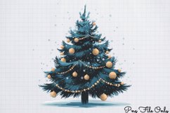 Winter Christmas Tree Sublimation PNG Product Image 1