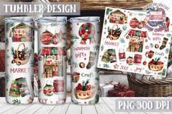 Sublimation Tumbler WRAP Christmas Design Quote Watercolor Product Image 1