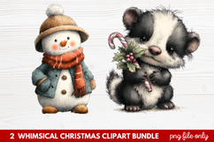 Whimsical Christmas Clipart | Cute Festive Holiday PNG Product Image 1