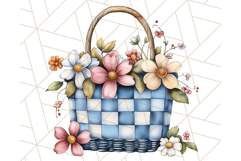 Blue Cottagecore Kitchen Clipart, Vintage Country Floral Png Product Image 3