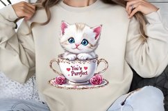 Valentines Day Kitty Cups Clipart PNG Product Image 1