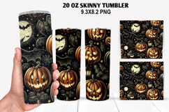 Halloween Skinny Tumbler 20oz Wrap Design, Halloween Tumbler Product Image 1