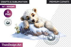 Watercolor Polar Bear Arctic Wildlife animal Illustration Product Image 1
