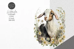 Animals clipart, Goat clipart, Daisies clipart Product Image 1