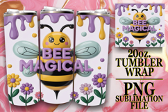Sweet Joy 20oz tumbler wrap, Bee Quote Product Image 1