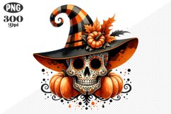 Halloween Skull Sublimation - Clipart PNG Design Product Image 1