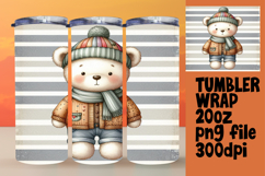BEAUTIFUL 20oz Tumbler Wrap PNG , Teddy Bear Product Image 1