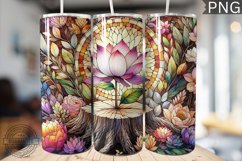 Watercolor Flower Wooden Stump Tumbler - High Quality 3Dpi Product Image 1
