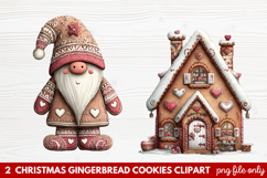 Christmas Gingerbread Cookies Clipart | Cute Holiday Cookie Product Image 1
