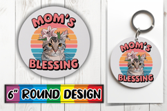 Whimsical Keychain Round Style, Cat Lover Product Image 1
