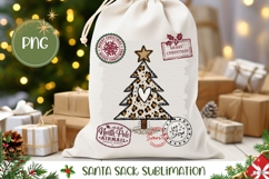 Leopard Christmas Tree Santa Sack, Cute Christmas Tree PNG Product Image 1