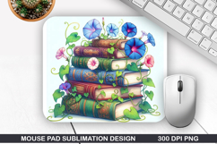 Book Flower Mouse Pad Sublimation, Animals Mouse Pad PNG Product Image 1
