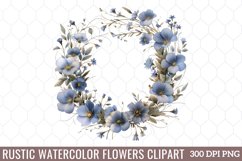 Watercolor Rustic Flowers Clipart Product Image 1