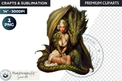 Fantasy Dragon witch clipart, enchantress, dragon egg queen Product Image 1