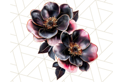 Gothic Floral PNG, Dark Aesthetic Flowers Clipart Print Product Image 3