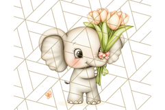 Cute Animals with Tulips PNG, Spring Flower Clipart Download Product Image 3