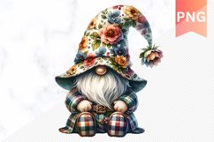 Floral Gnome Sublimation - Clipart PNG Bundle Product Image 3