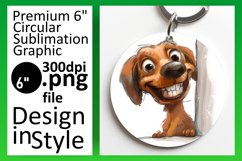 Amusing Watercolor Dog Circle Joy Mug Wrap Keychain PNG Product Image 1