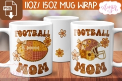 Football Mom mug wrap sublimation PNG, Fall Mug PNG Product Image 1