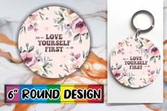 Blissful Round Ornaments Design PNG, Flower Quote Product Image 1