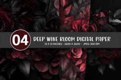 Deep Wine Bloom Digital Paper Product Image 1