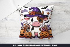 Halloween Cow Pillow Case Sublimation | Pillow Cover Product Image 1