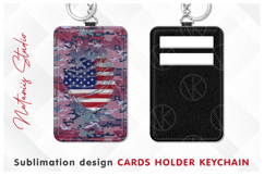 Patriotic Camo Pattern - Cards Holder Keychain Sublimation. Product Image 1