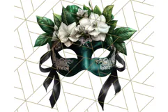 Vintage Garden Masquerade Floral Eye Mask PNG Clipart Product Image 3