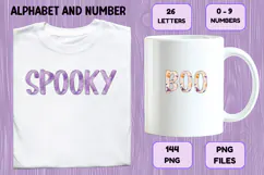 Halloween Alphabet Clipart PNG, watercolor letters doodle Product Image 7