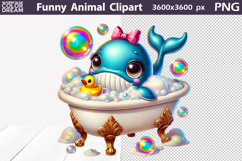 Whale Clipart | Funny Whale Sublimation Product Image 1