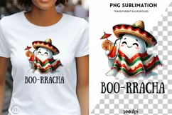 Funny Mexican Ghost PNG, Spanish Halloween Boo Racha Design Product Image 1